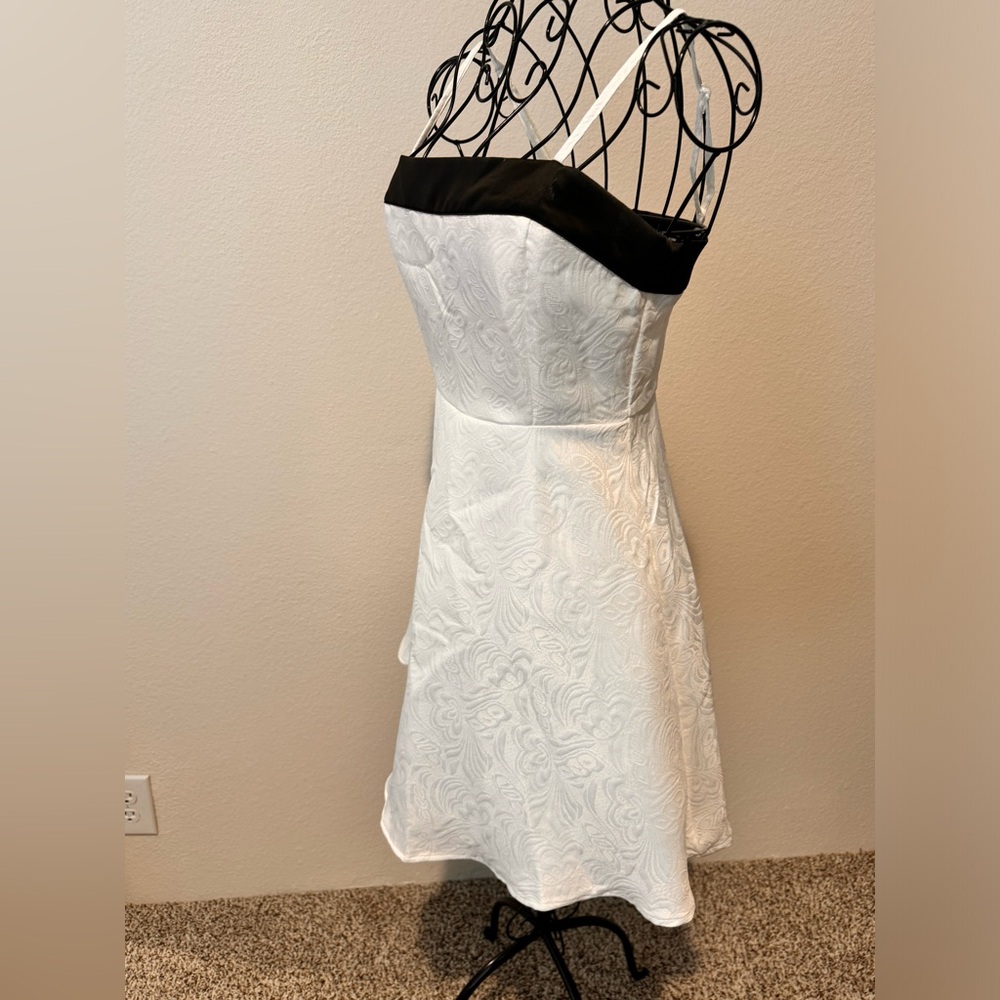 White dress with black accent